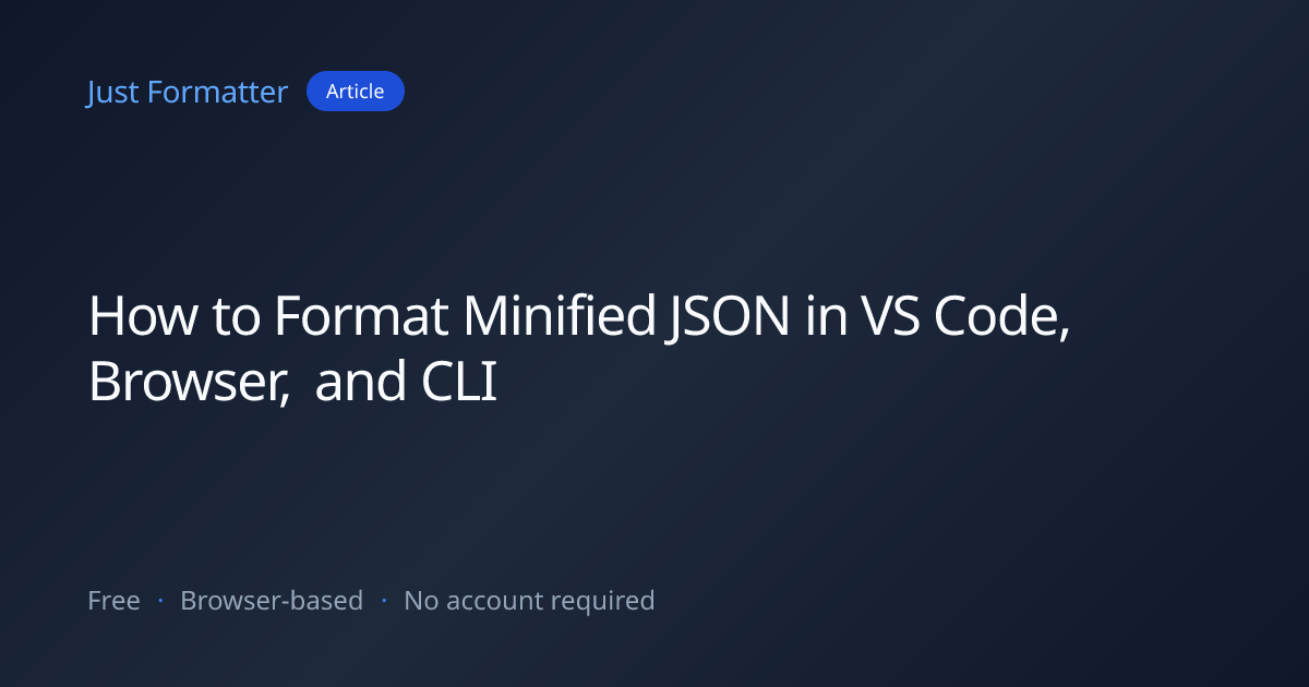 How to Format Minified JSON in VS Code, Browser, and CLI | Just Formatter