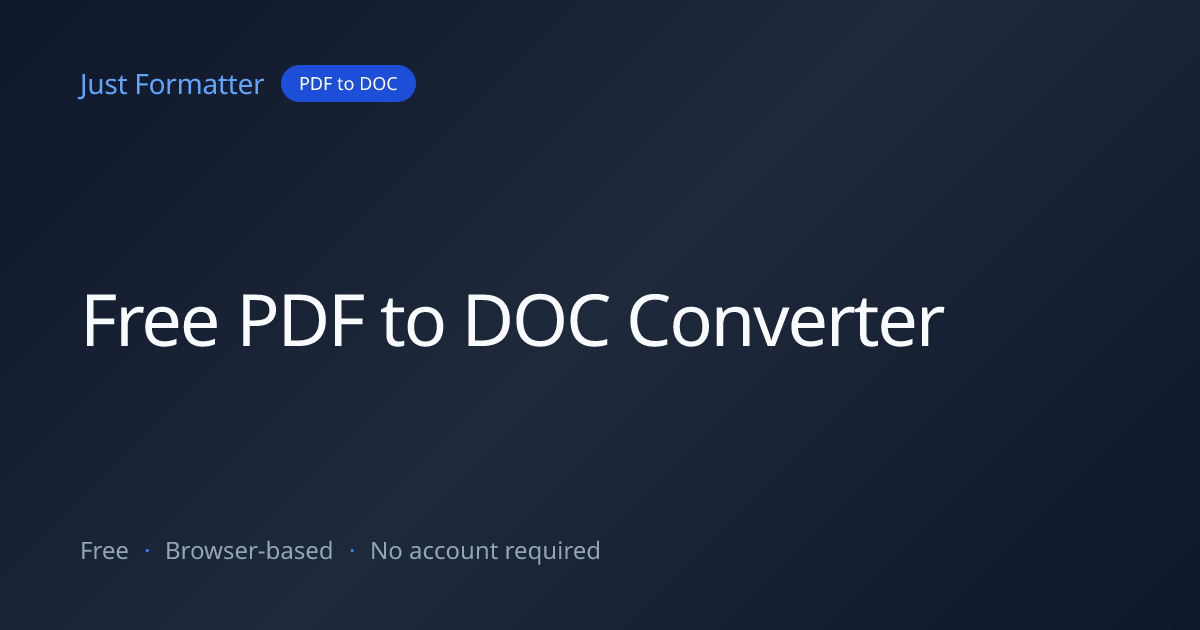 Free PDF to DOC Converter Online — PDF to Word | Just Formatter